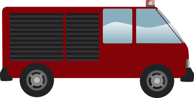 紅色消防車插圖 壁紙