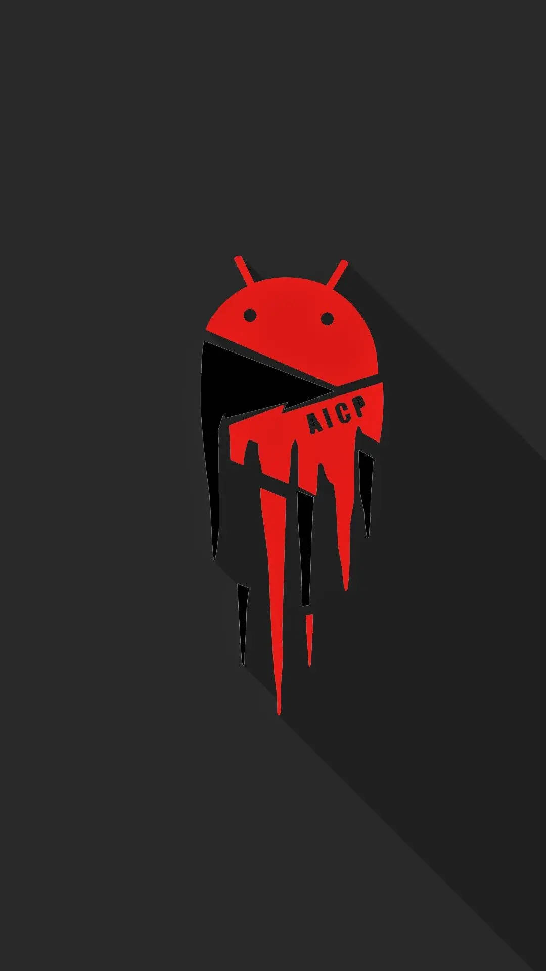紅色滴落的 Android 11 標誌