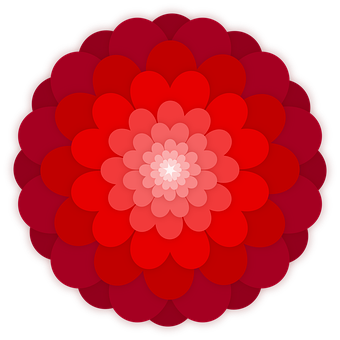 紅色漸變花朵插畫 壁紙