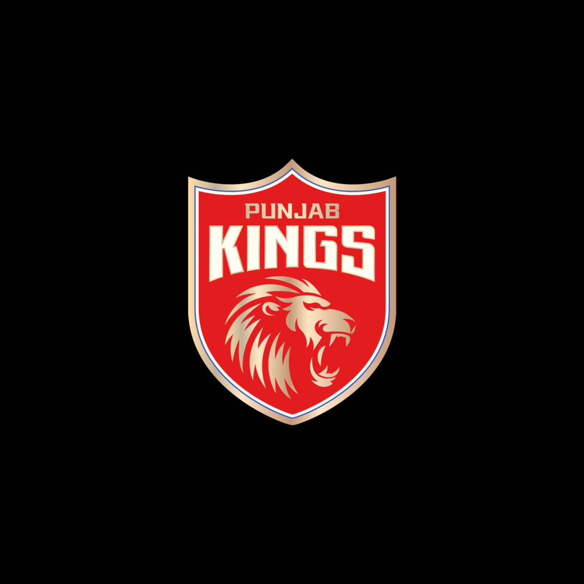 Punjab Kings 運動隊標誌，紅色盾牌內有一隻咆哮的獅子。