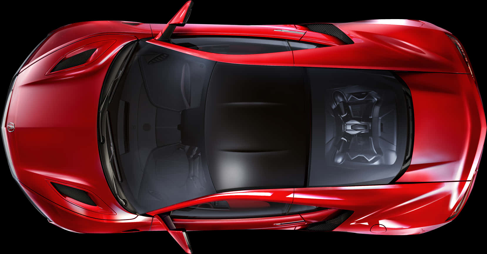車頂俯瞰圖，Acura NSX，超級跑車，Nissan，酷炫跑車 - 車頂俯瞰PNG