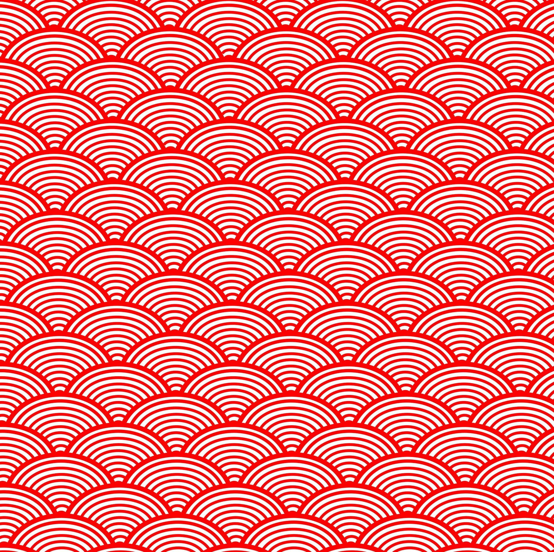 紅白日本波浪圖案壁紙
