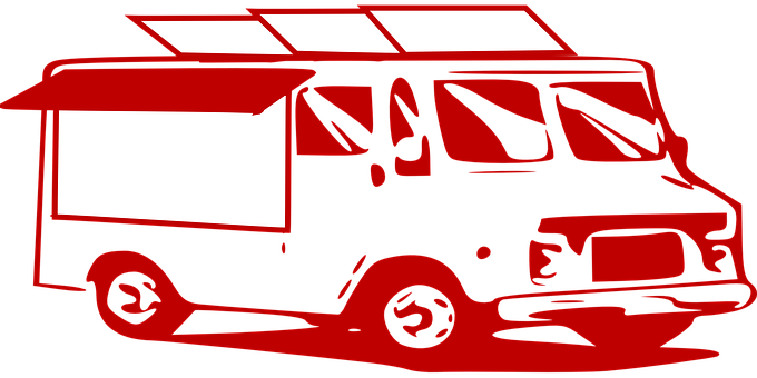 紅色餐車圖案
