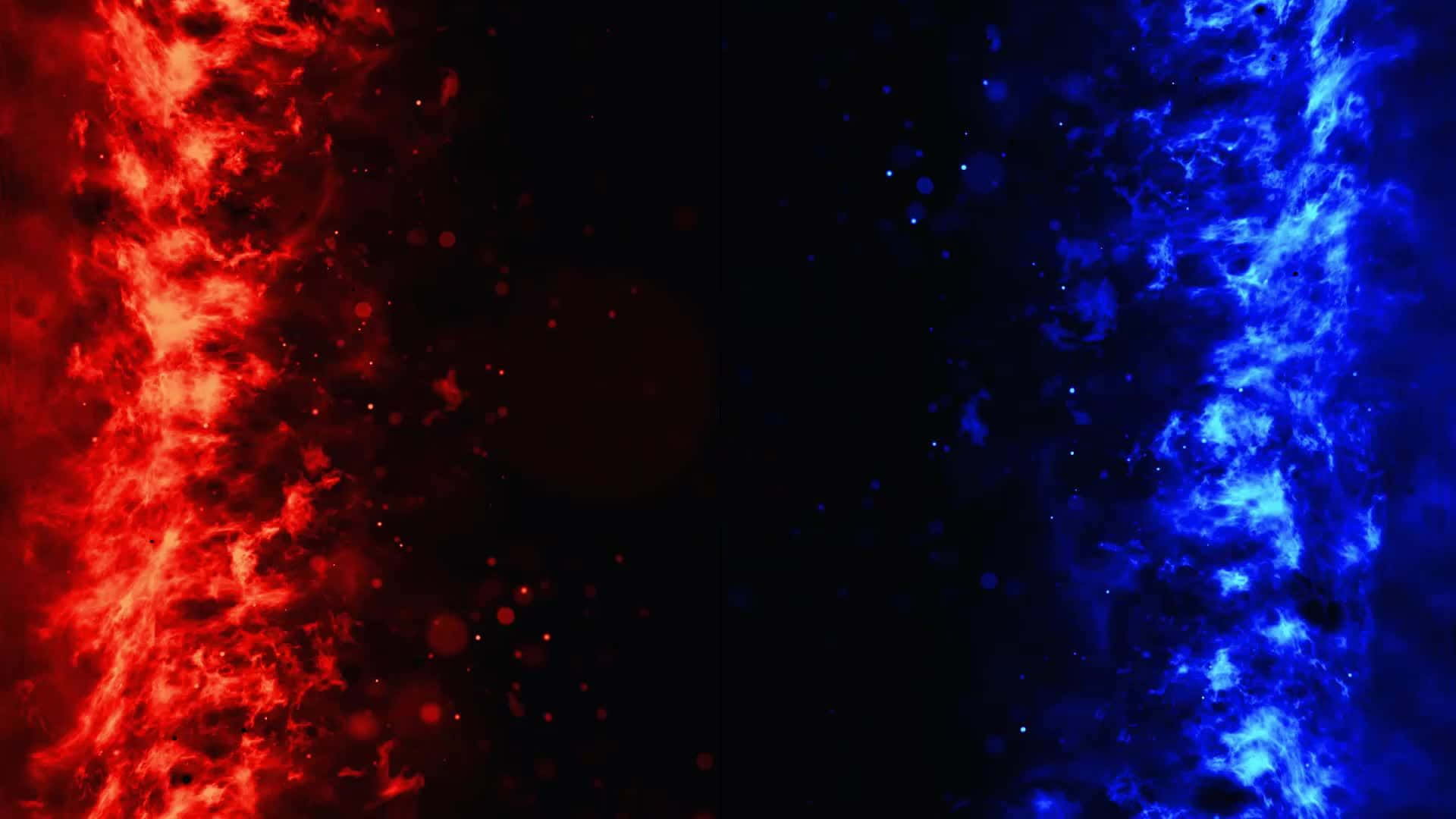 宇宙星雲，紅色火焰與藍色冰晶在太空中旋轉。
