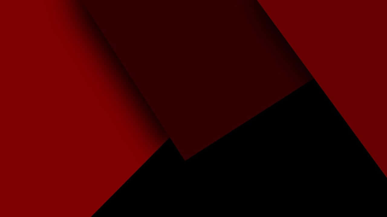 紅黑背景藝術裝飾風格 壁紙 — 深紅色和黑色的醒目幾何形狀，以銳利的角度和戲劇性的陰影創造出現代抽象構圖。
