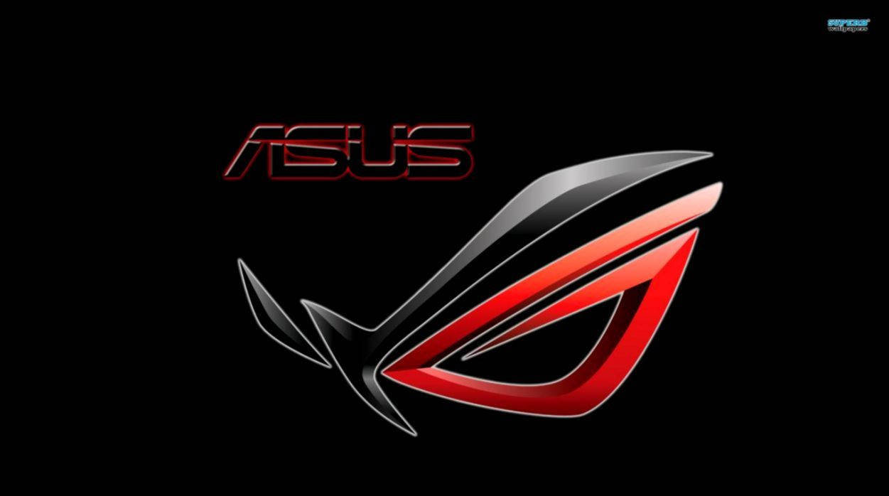 黑色背景上紅銀色設計的ASUS ROG遊戲標誌