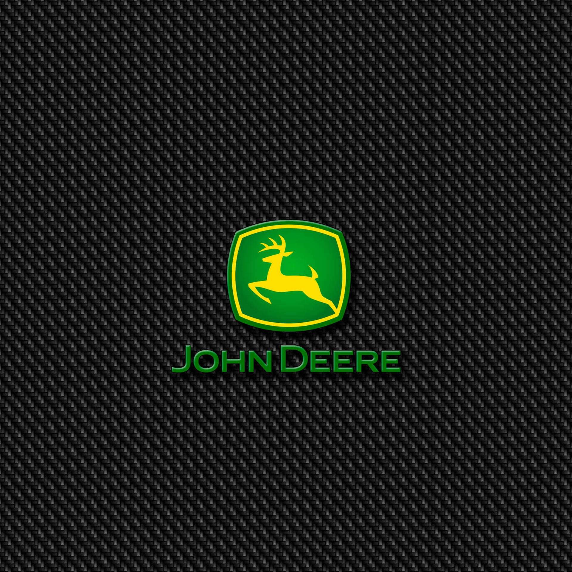 碳纖維背景上的 John Deere 標誌