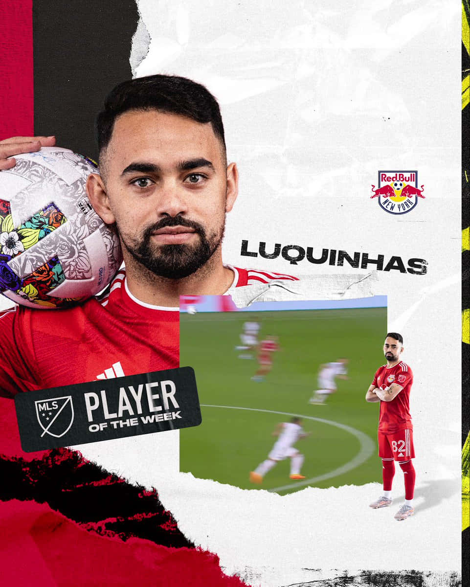 Luquinhas MLS 本週最佳球員圖像，附有足球和動作鏡頭。