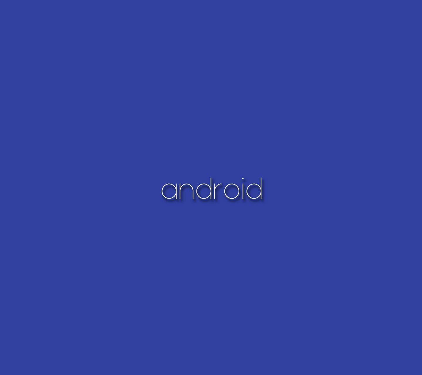 藍色背景，白色 android 文字居中。