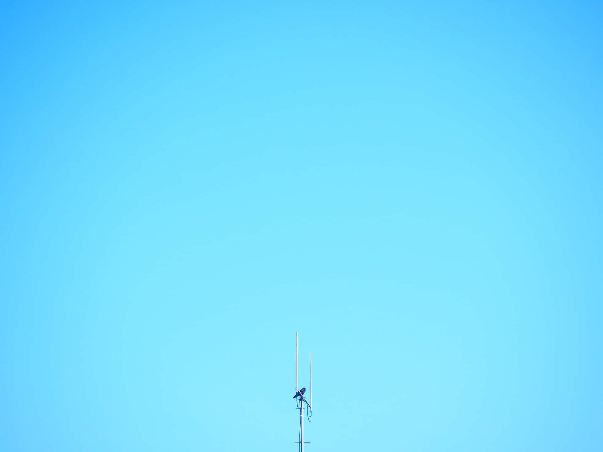 無線電天線襯著清澈的藍天