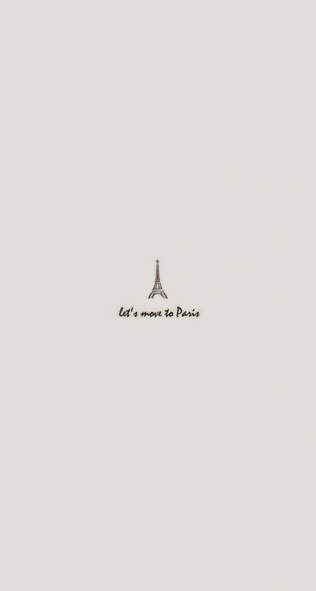 米色背景上的艾菲爾鐵塔草圖和文字「let move to Paris」