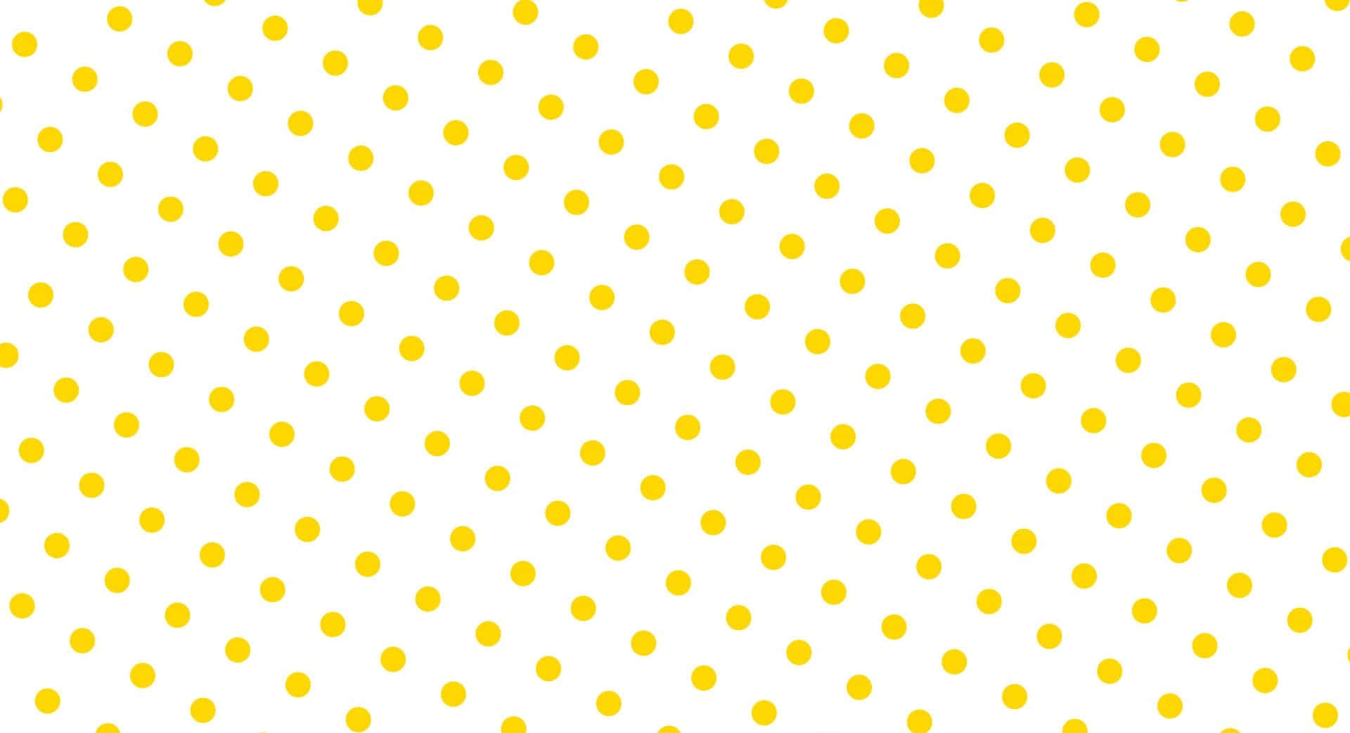 Yellow Polka Dot 桌布 壁紙 — 純白背景上均勻點綴著亮黃色圓點，形成對角線圖案。