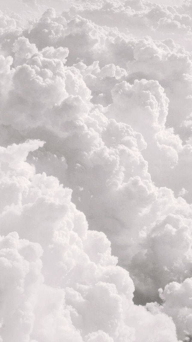 純白雲朵 壁紙 — 從空中俯瞰密集蓬鬆的白雲，形成柔軟紋理的天空，帶有微妙的灰色陰影。