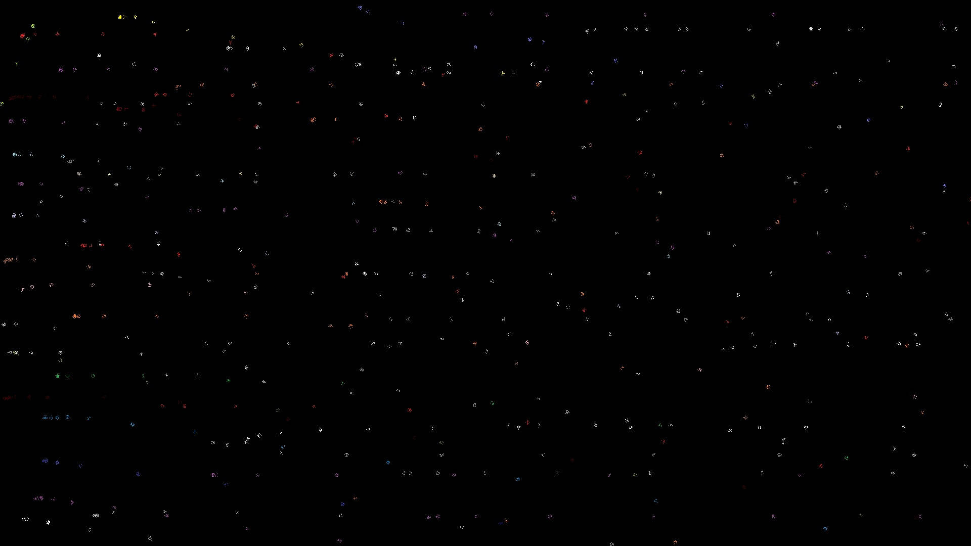 夜空中有色彩繽紛的星星散落在黑色虛空中。