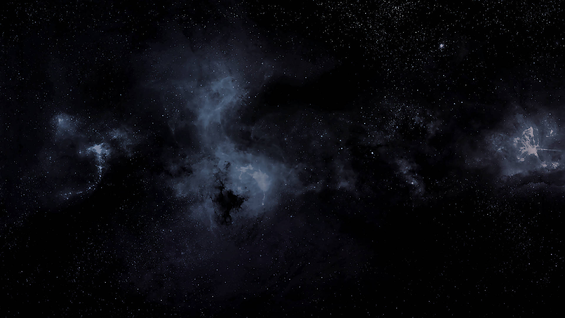 一個宇宙星雲，在深邃的太空中帶有藍色雲層和星星。