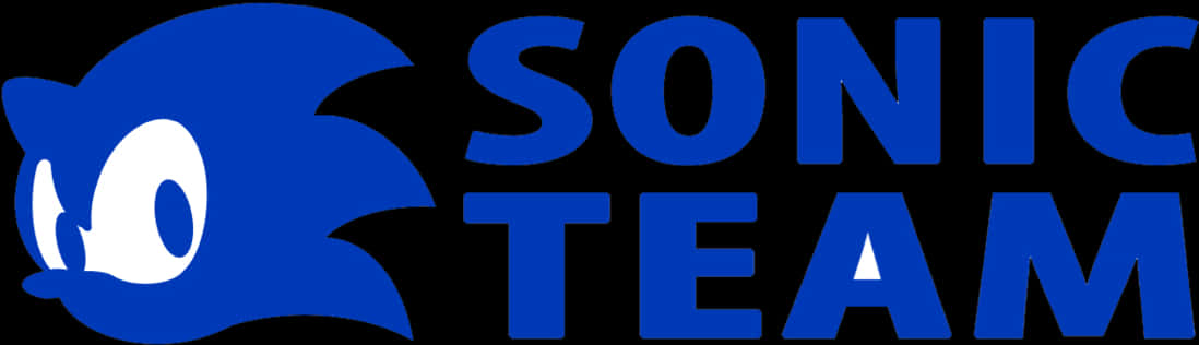 索尼克團隊標誌 壁紙 — 藍色Sonic標誌，黑色背景上有粗體文字。