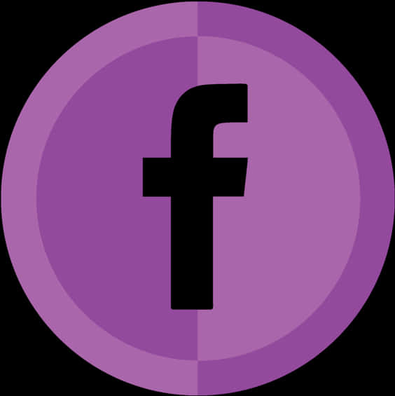 紫色圓圈中的 Facebook 標誌 壁紙 — 一個粗體黑色小寫f標誌，居中於漸變紫色圓圈內，背景為黑色。
