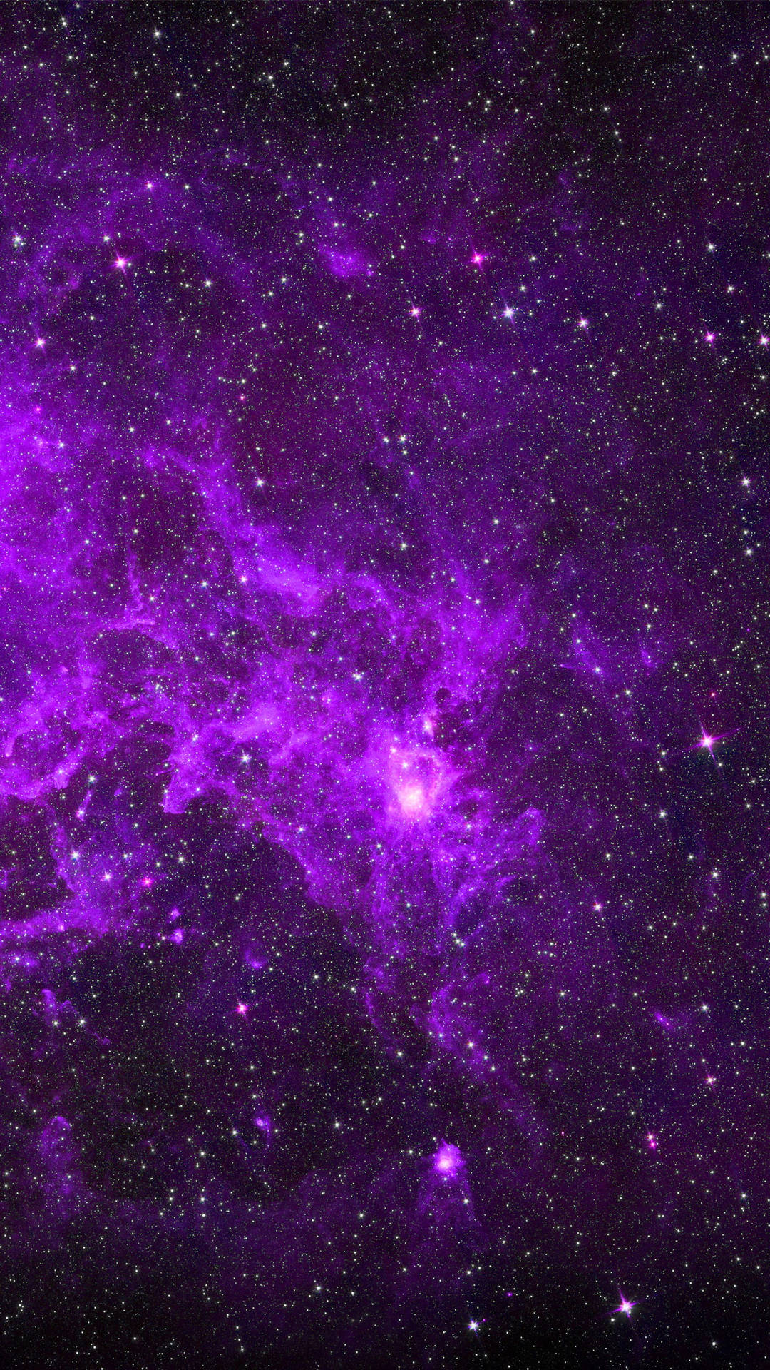 深空中帶有閃爍星星的紫色星雲