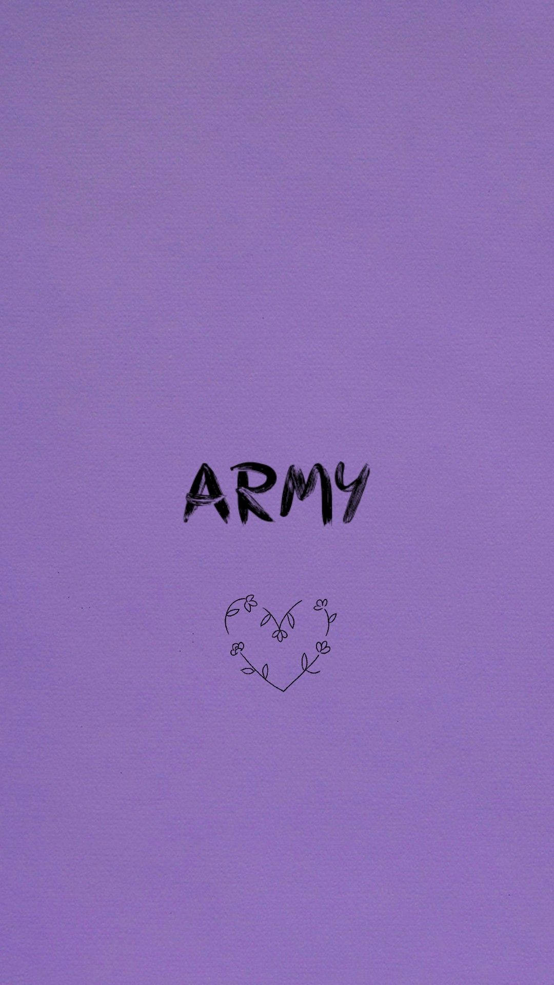 薰衣草背景，帶有「ARMY」字樣和花卉心形設計。