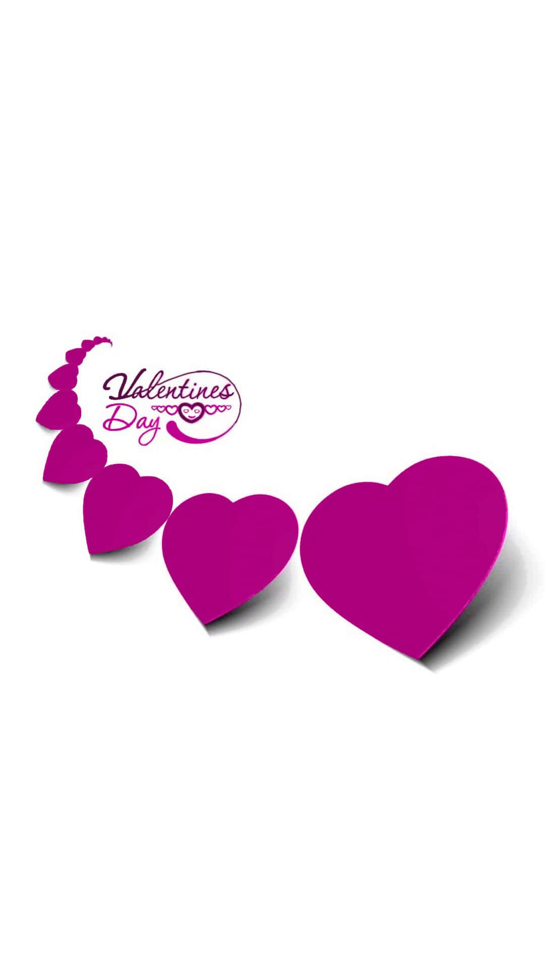 一個洋紅色心形橫幅，帶有「Valentines Day」文字，適合浪漫慶祝。