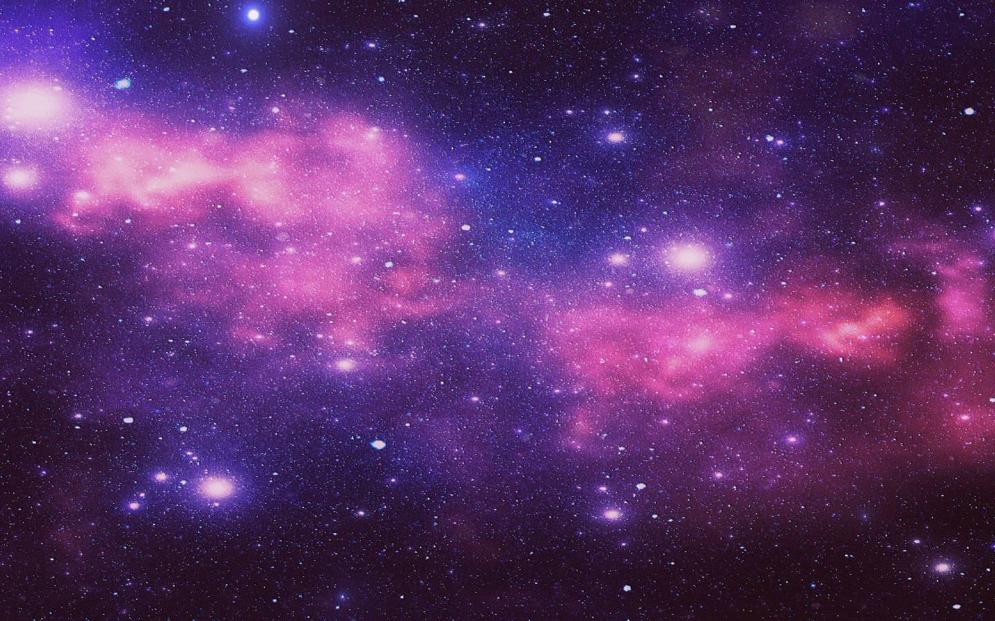 深空中充滿無數恆星的鮮豔粉紅色和紫色星雲。