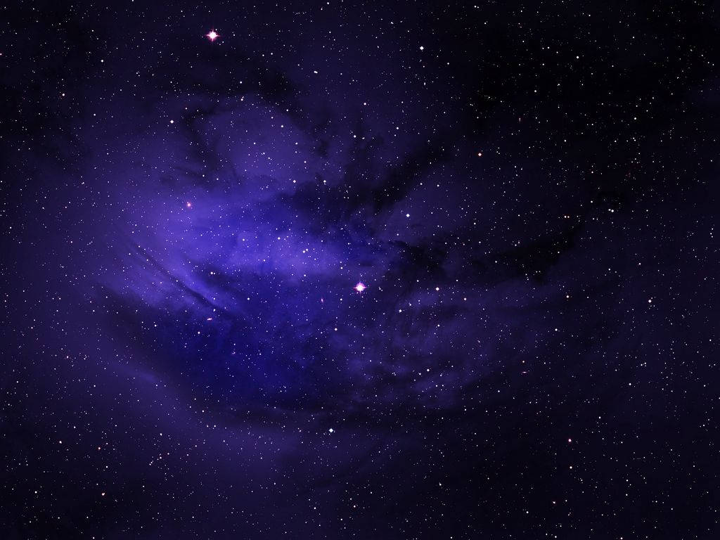 深空中的紫色星雲與星星