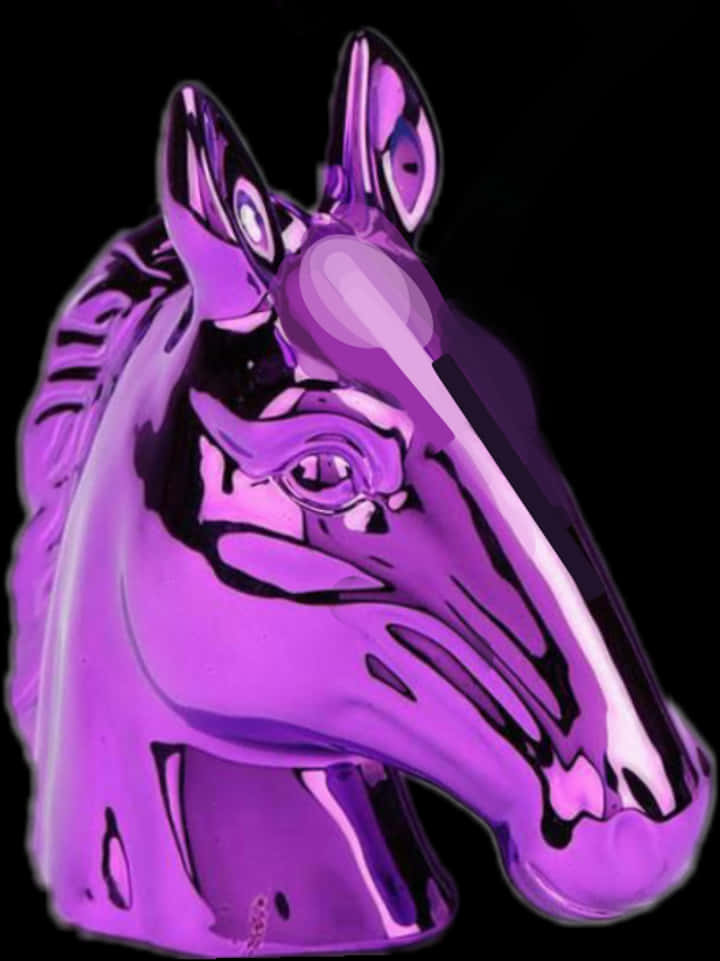 紫色玻璃馬雕塑 壁紙
