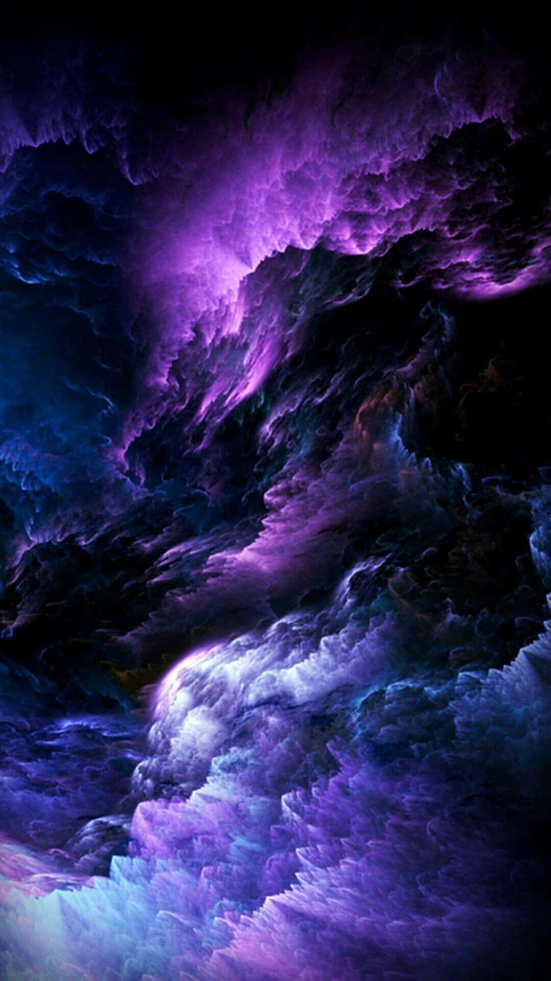 紫色與藍色的雲彩天空 壁紙