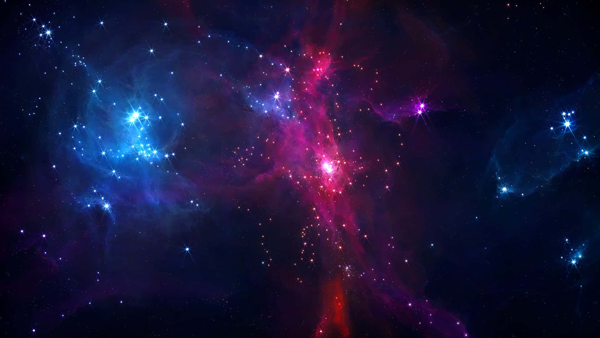 深空中帶有發光恆星的多彩星雲。