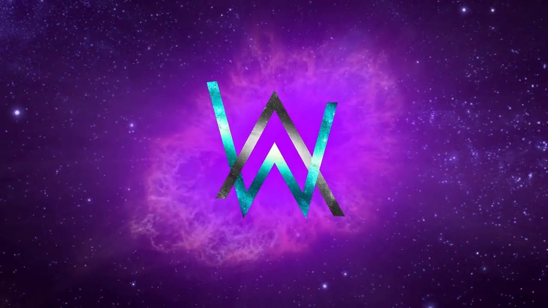 一個風格化的W標誌，以青綠色和銀色呈現，背景為紫色星空星雲。