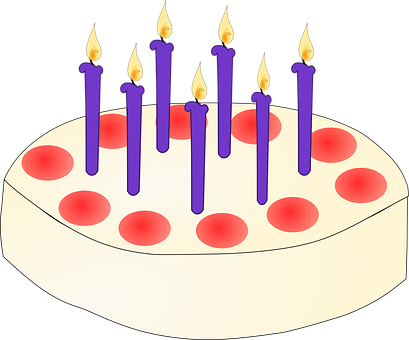 紫色蠟燭生日蛋糕 壁紙