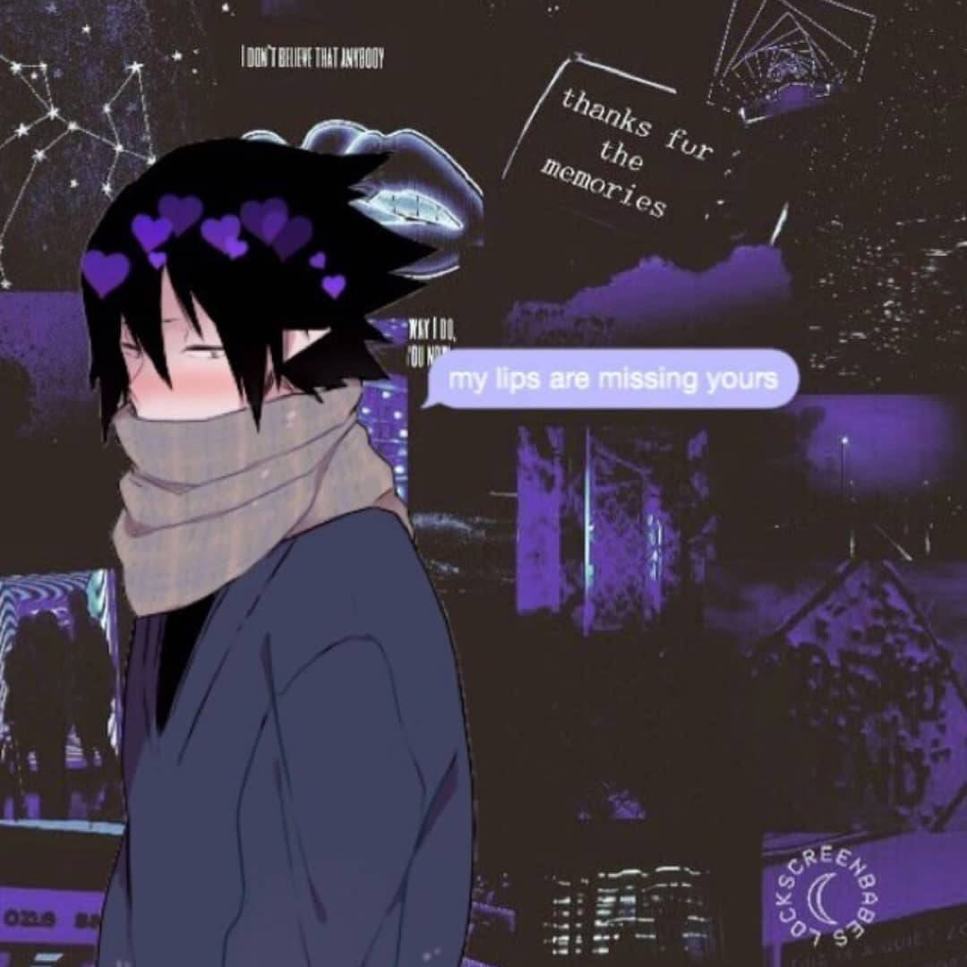 紫髮男孩與圍巾 壁紙