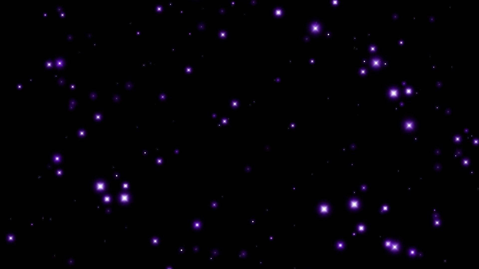 紫黑風格星際圖像 壁紙 — 一片發光的紫色星星在深邃的黑色宇宙背景下閃爍。