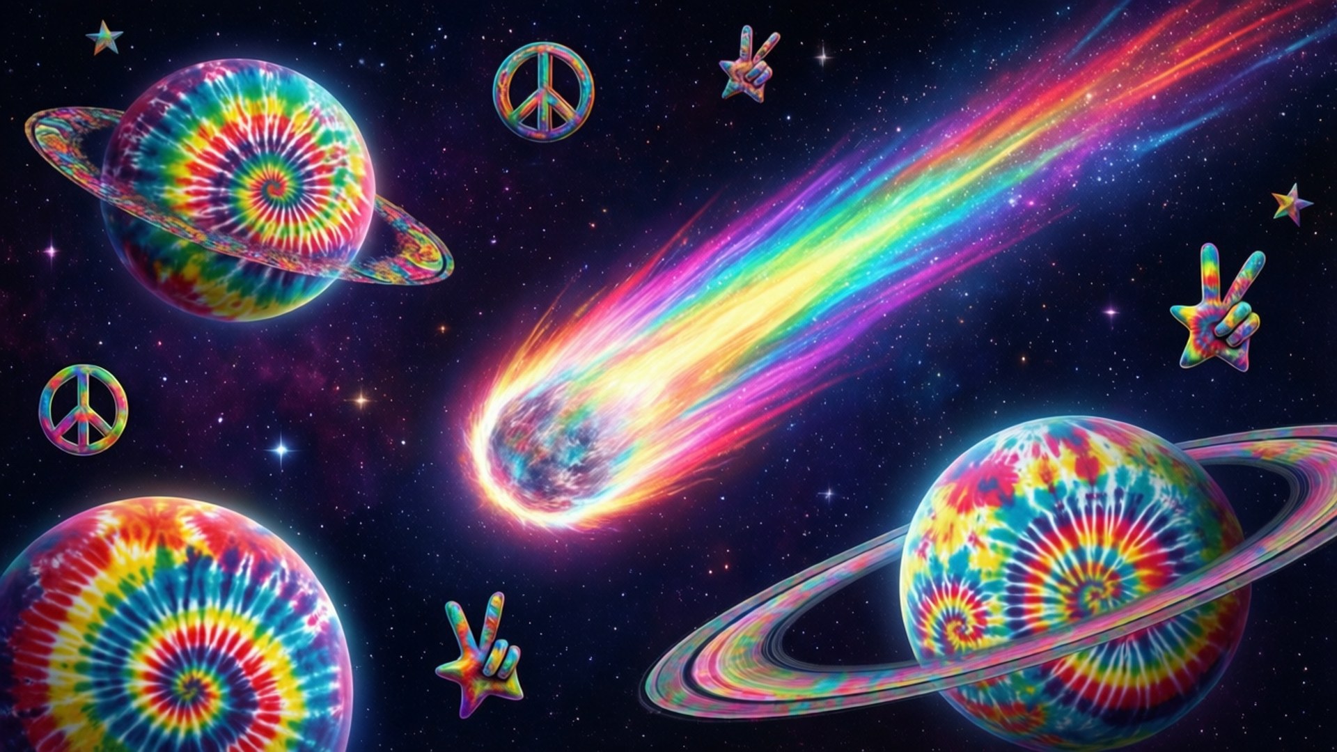 紮染太空星球 壁紙