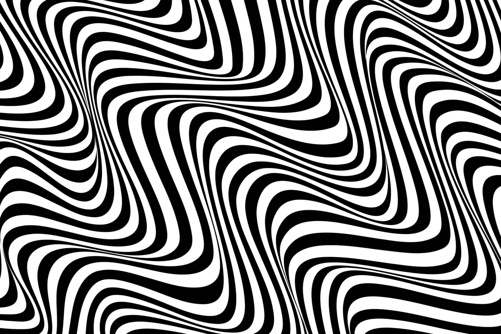 黑白波浪條紋創造出迷人的光學錯覺圖案。