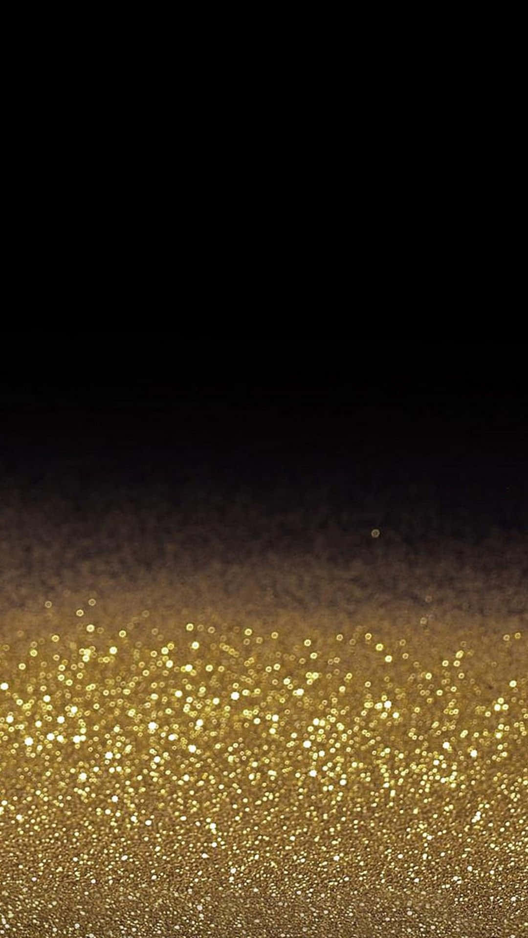 黑到金閃粉漸變背景，帶閃爍顆粒。