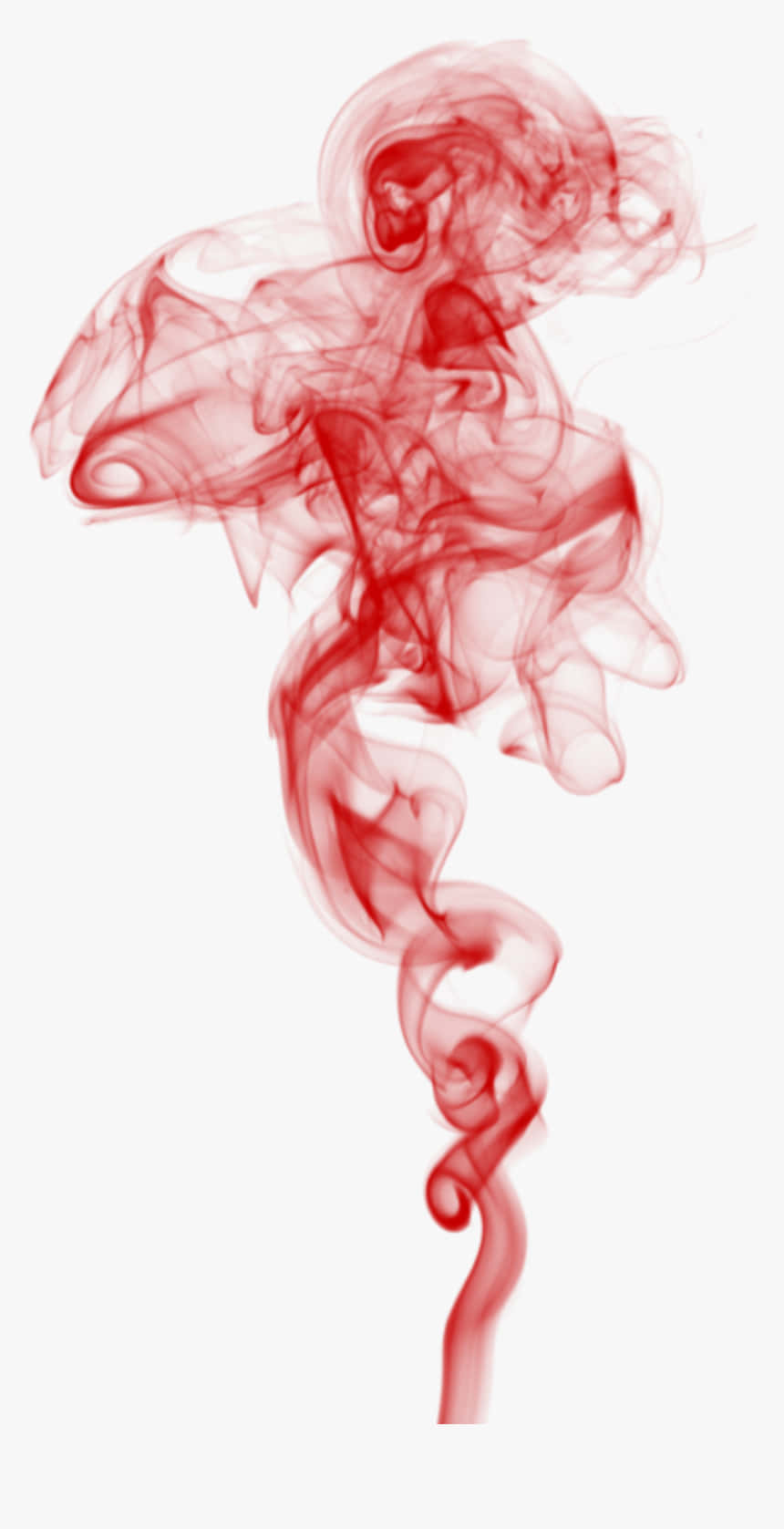 紅色煙霧在白色背景上旋轉成抽象的人形。 — 煙霧動畫 壁紙