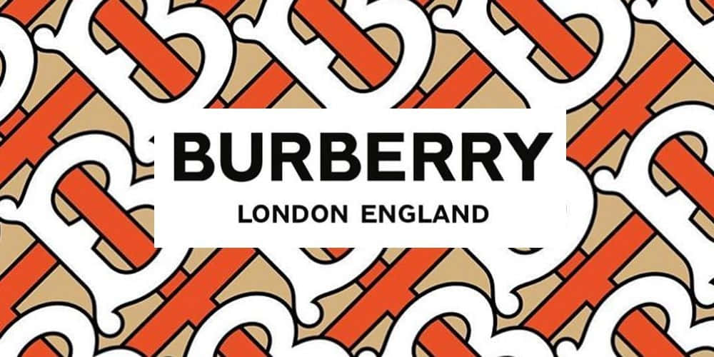 帶有交織圖案背景的 Burberry 標誌
