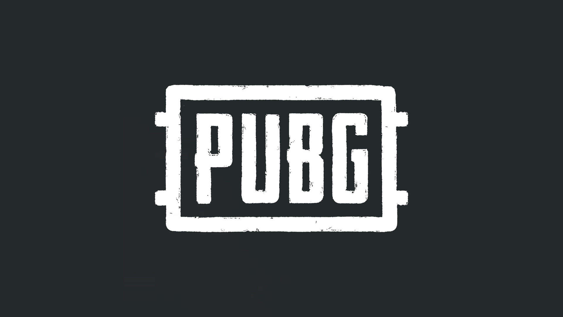 深灰色背景上的白色PUBG標誌