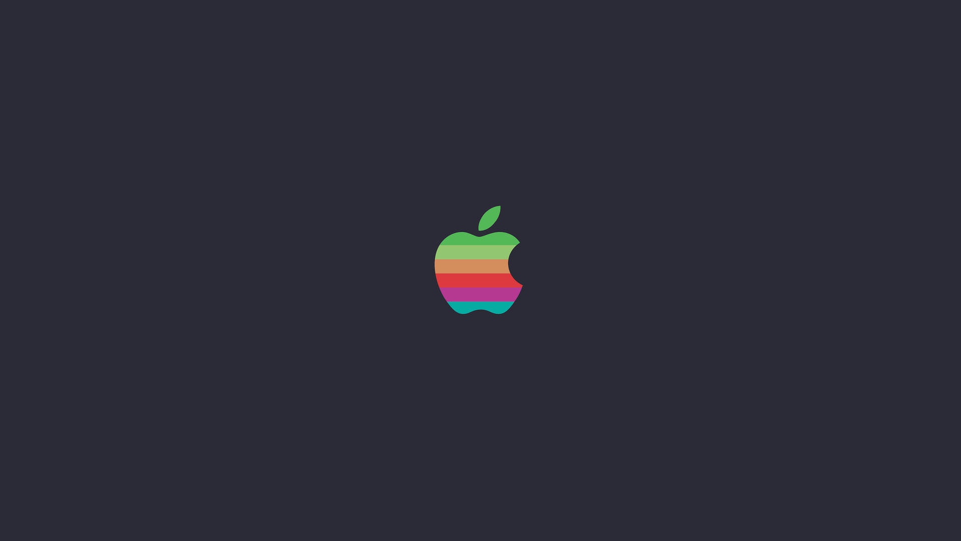 深灰色背景上的彩虹 Apple 標誌