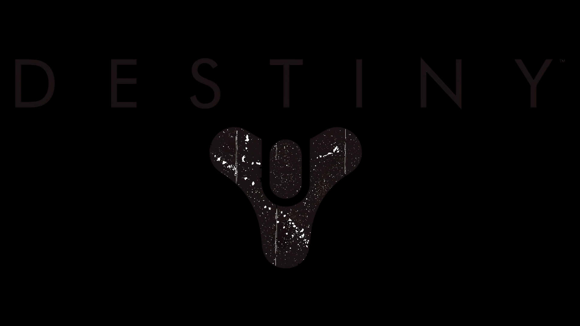 Destiny 遊戲標誌，帶有風格化的 Y 符號和黑色背景上的宇宙斑點。