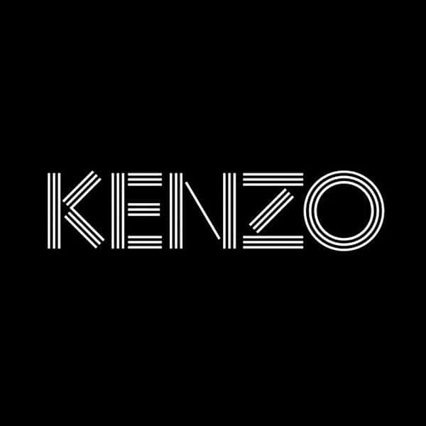 黑色背景上的白色幾何KENZO標誌