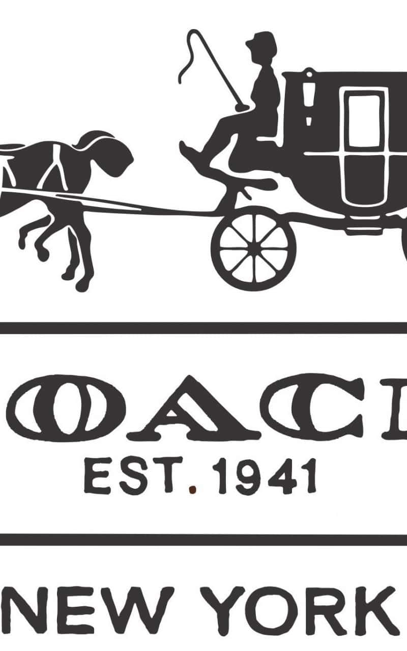 黑白標誌，包含馬車和文字 Coach Est 1941 New York。