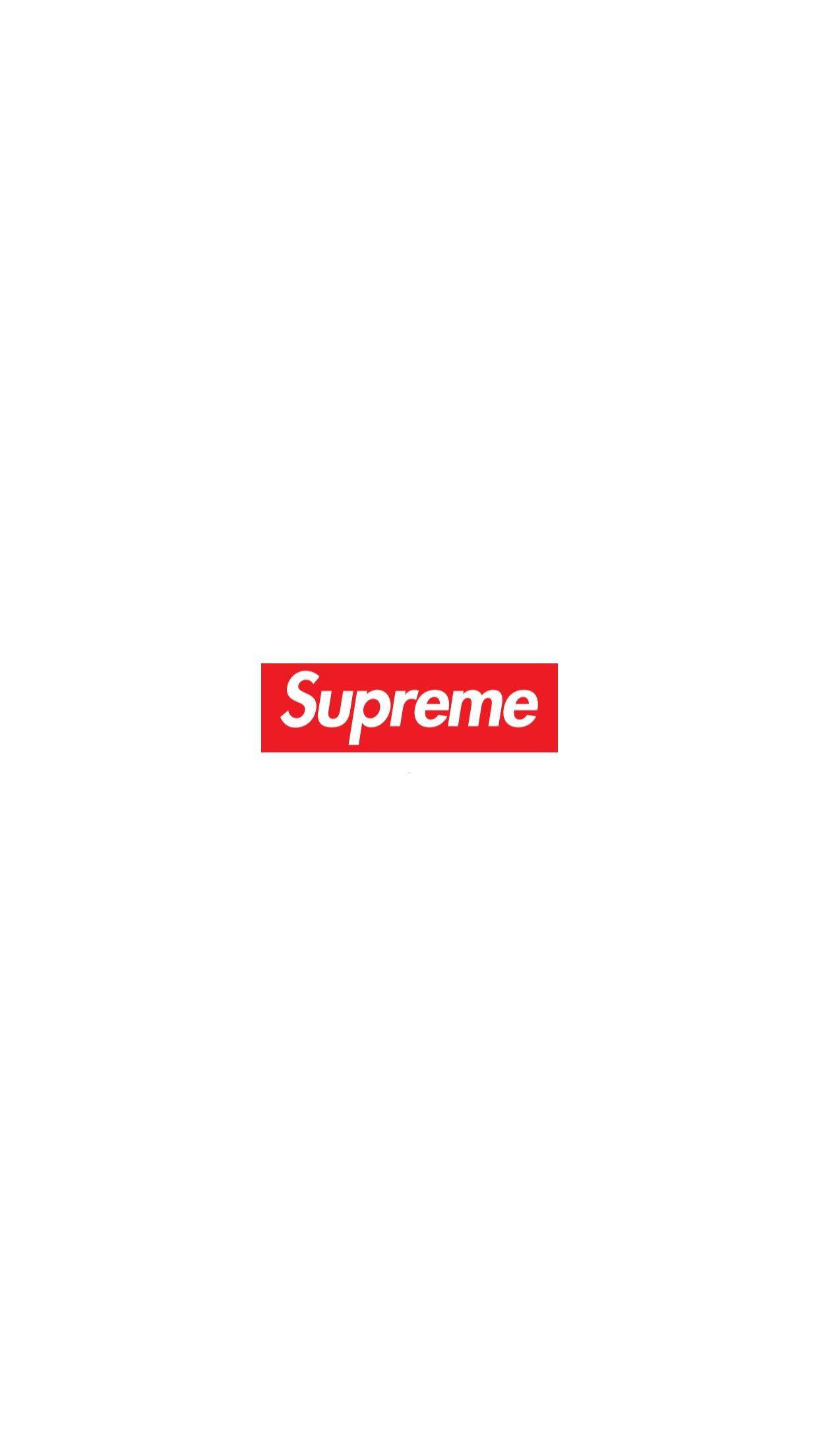 經典Dope Supreme 壁紙 — 簡約白色背景，中央有一個紅色方框，內有粗體白色字 Supreme。