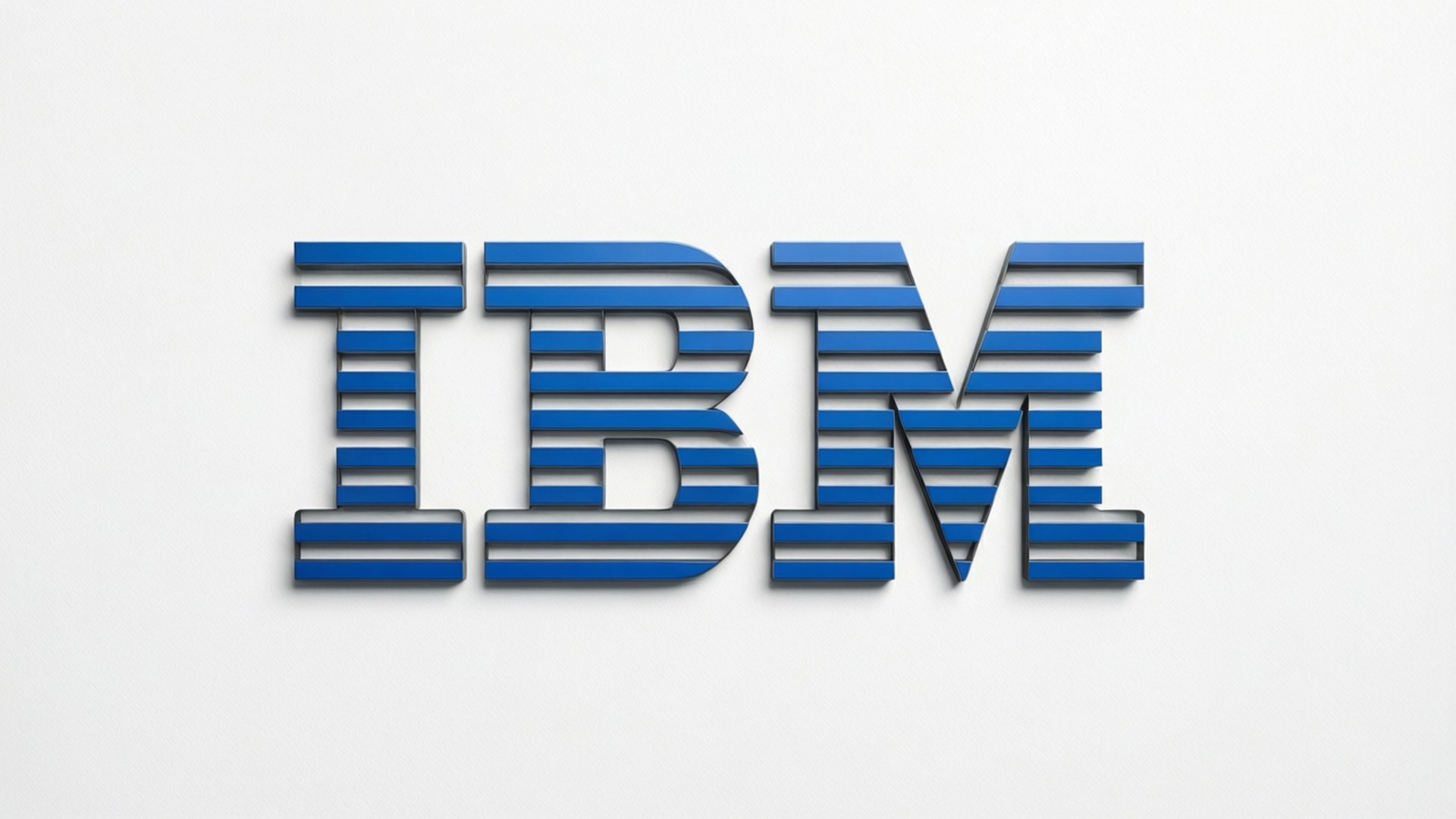 白色背景上帶有藍色水平條紋的IBM標誌