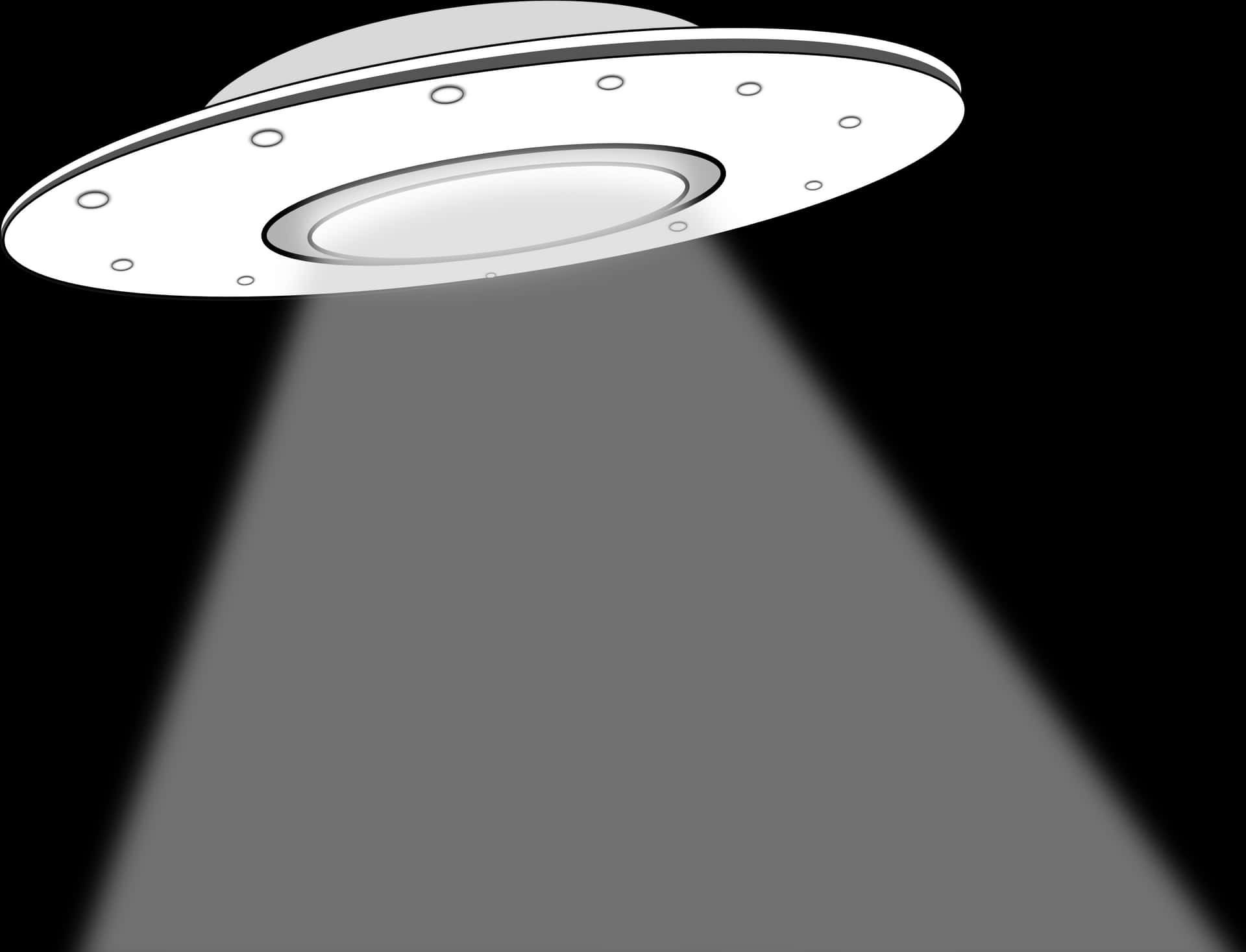 UFO卡通圖，黑色背景，高清PNG下載