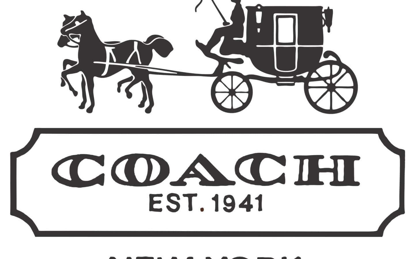 黑白標誌，包含馬車和COACH字樣。