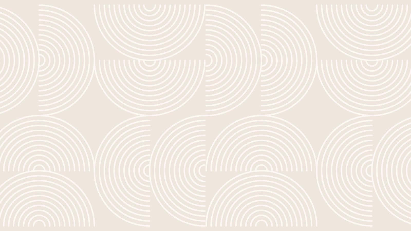 經典中性背景，適用於任何項目 壁紙 — 簡約風格牆紙，在柔和的米色背景上重複奶油色同心半圓。