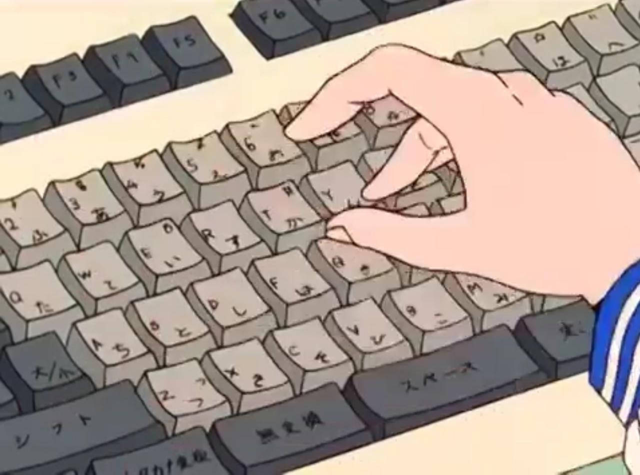 動畫手在日文鍵盤上打字