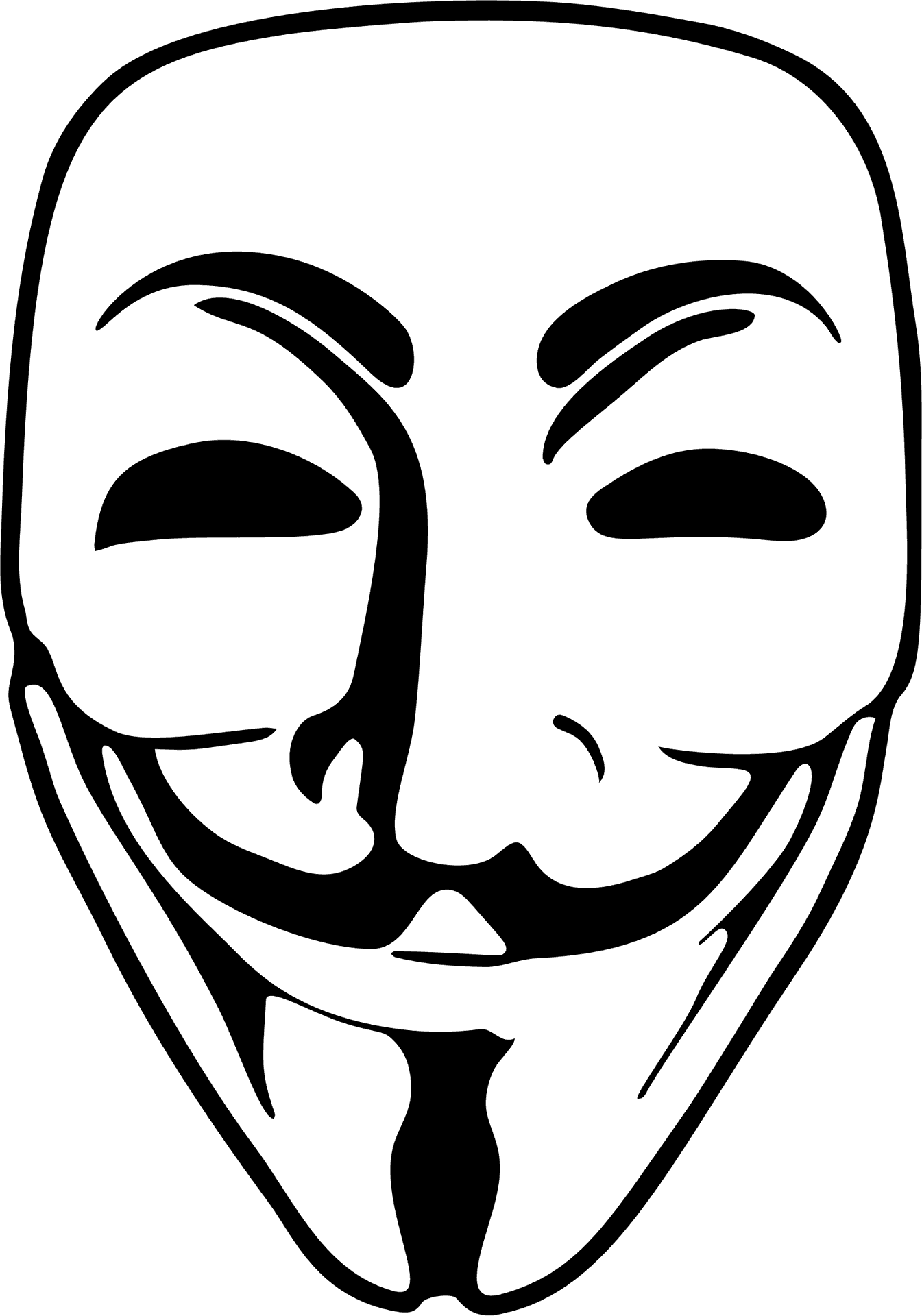 經典匿名面具 壁紙 — 純黑色背景，沒有可見的元素或紋理。